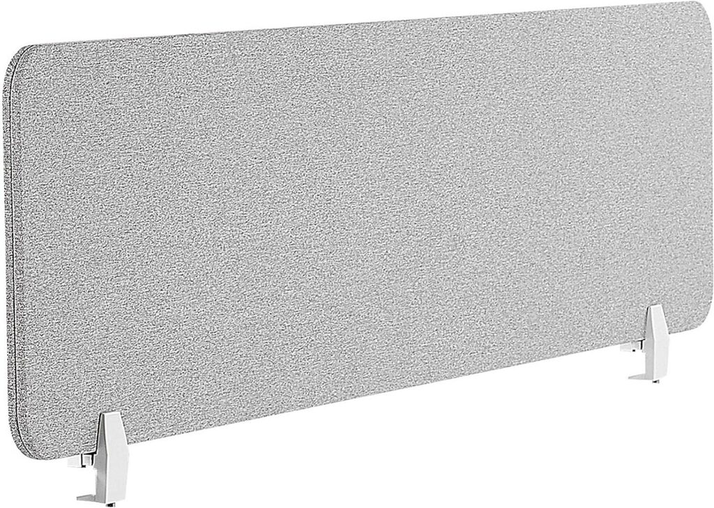 Beliani Wally Desk Divider Acoustic Cushion Light Grey 130 x 40 cm Sound Insulation