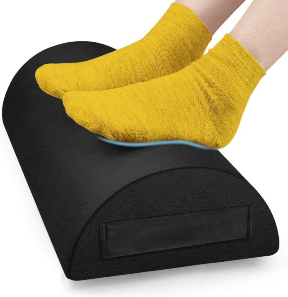 Footrest under the desk, adjustable ergonomic soft yet firm foam velvet foot cushion, high rebound foam footstool footrest for desk office, home