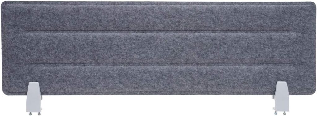 HWC-G76 Table Divider Office Privacy Screen Desk Pin Board Clips Fabric / Textile with Embossing 100 x 30 cm Grey