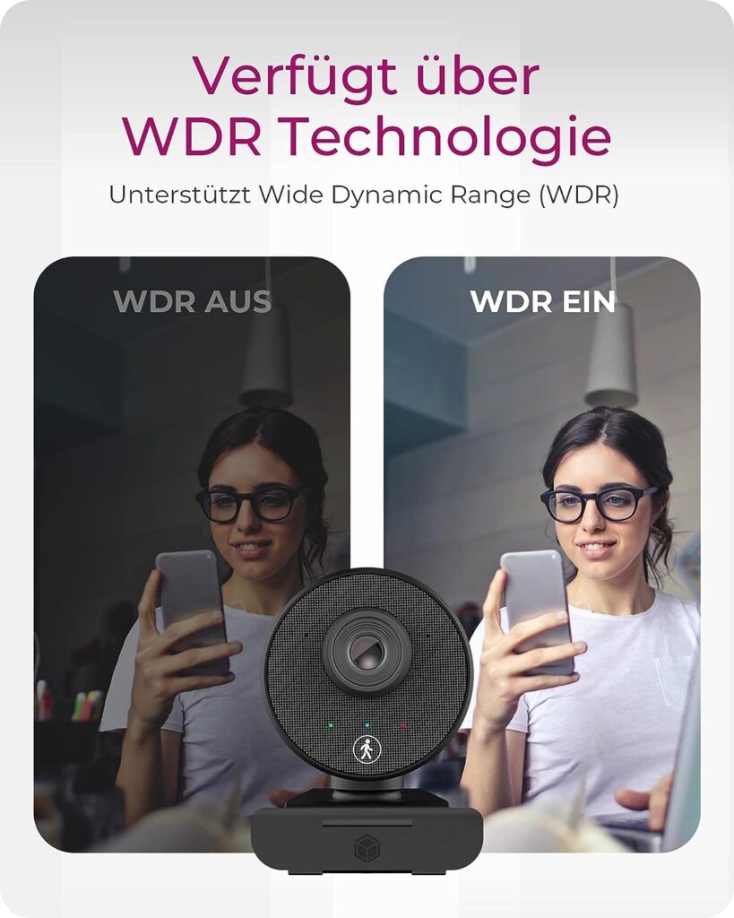 ICY BOX Full-HD USB Webcam mit Mikrofon, Klemmfuß, HD-Autofokus, WDR IB-CAM501-HD