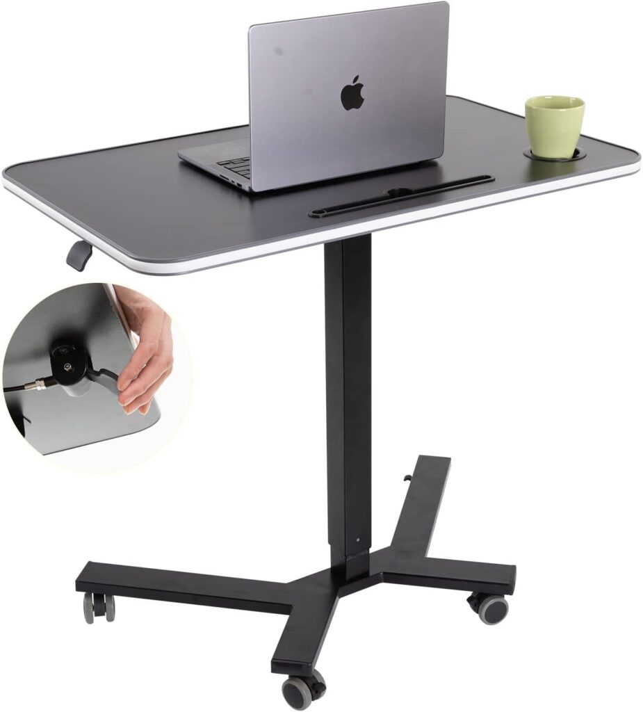 PTUWODS Laptop Table Height Adjustable Laptop Desk Computer Desk for Sofa Bed Couch Office (Black)