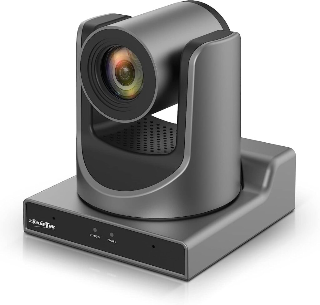 Zowietek New Gen PTZ AI Camera PoE | AI Tracking | 20x Optical Zoom | Simultaneous SDI, HDMI and USB Outputs | IP Live Streaming for Assembly, Church, Events, Teaching
