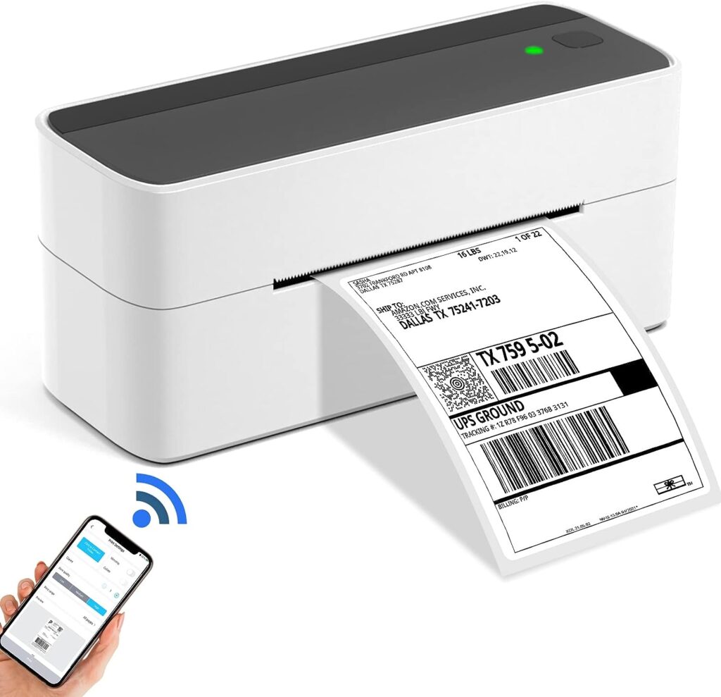 Phomemo Bluetooth Label Printer, DHL Thermal Printer 4 x 6 Label Printing Device Bluetooth Label Printer for Barcode, Amazon, Etsy, Shopify, Royal Mail, DHL, FedEx, UPS Black