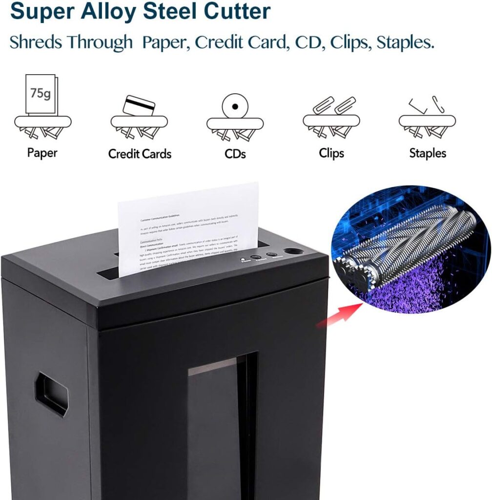 WOLVERINE 18 Sheet P4 High Security Shredder with 60 Minutes Runtime, Super Cross Cut for Heavy Paper, CD, Ultra Quiet Operation and 22L Removable Waste Bin SD9113 (Black)